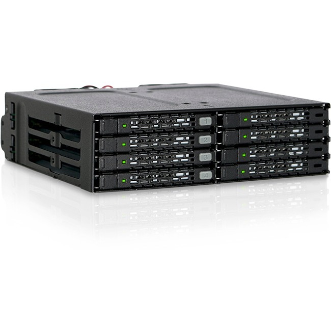 Icy Dock ToughArmor MB998IP-B Drive Enclosure for 5.25" - Mini-SAS HD Host Interface Internal - Black - Thumbnail 1