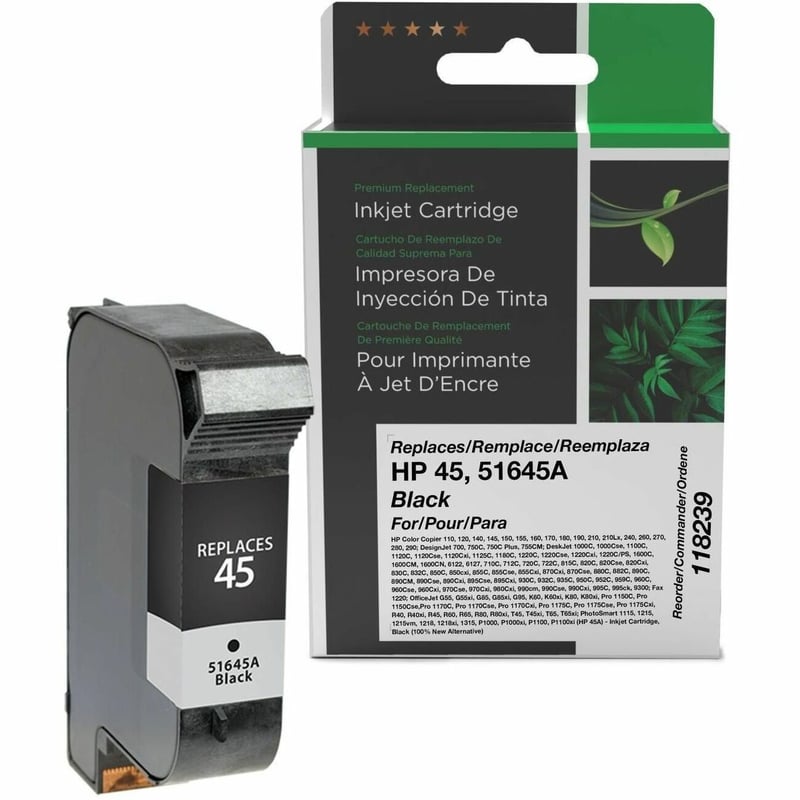 Clover Imaging Non-OEM New 100% New Alternative Black Ink Cartridge for HP 45 (51645A) - Thumbnail 1