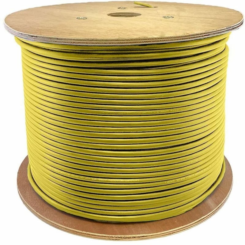 AddOn 1000ft Non-Terminated Yellow OS2 Armored OFNP (Plenum-Rated) 12-Strand Fiber Bulk Cable