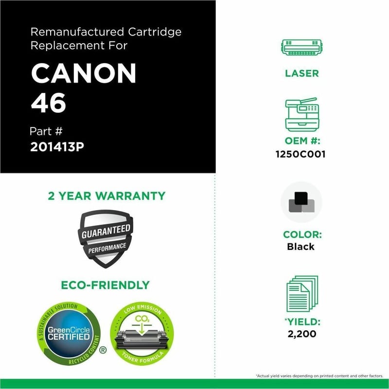 Clover Imaging Remanufactured Black Toner Cartridge for Canon 046 (1250C001) - Thumbnail 3