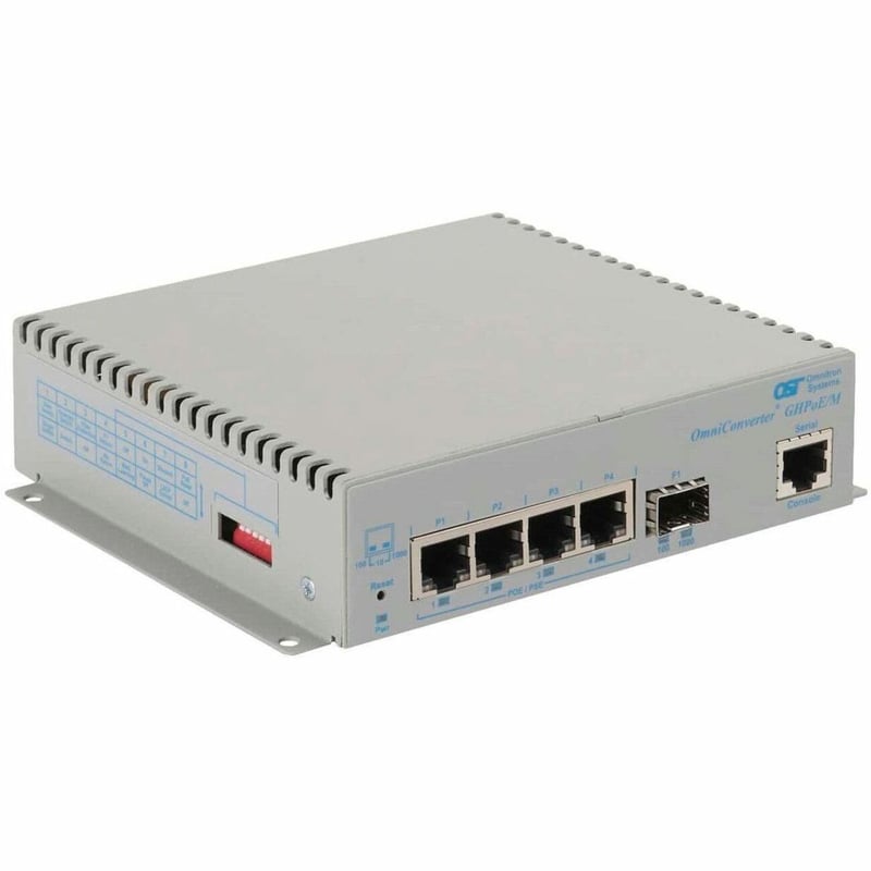 10/100/1000 4XRJ-45 POE SWITCH 60W BT MGT 1G SFP PORT DC PWR