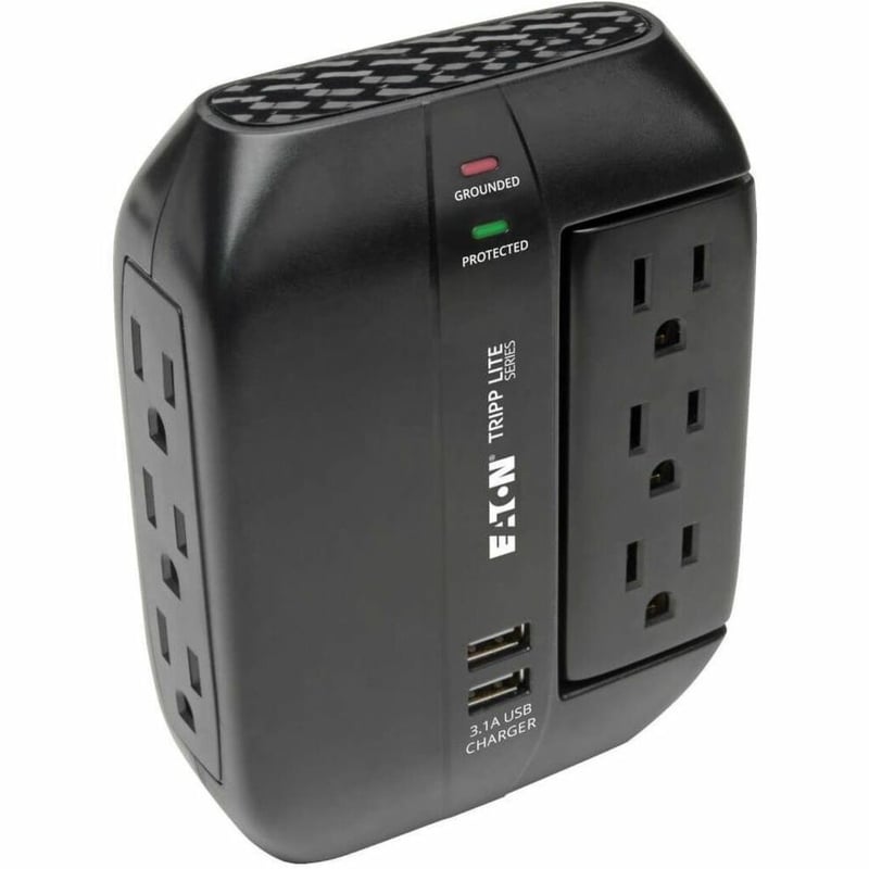 Tripp Lite by Eaton Protect It! 6-Outlet Surge Protector with 3 Rotatable Outlets - Direct Plug-In 1200 Joules 2 USB Ports - Thumbnail 1