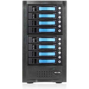 RAIDage JAGE6BT8HDBL Drive Enclosure 12Gb/s SAS, SATA/600 - Mini-SAS HD Host Interface Tower - Black, Blue - Thumbnail 1