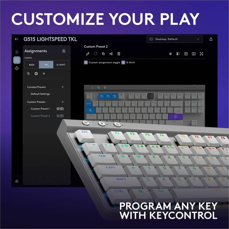 G515 LIGHTSPEED TKL KEYBOARD WHITE TACTILE - Thumbnail 3