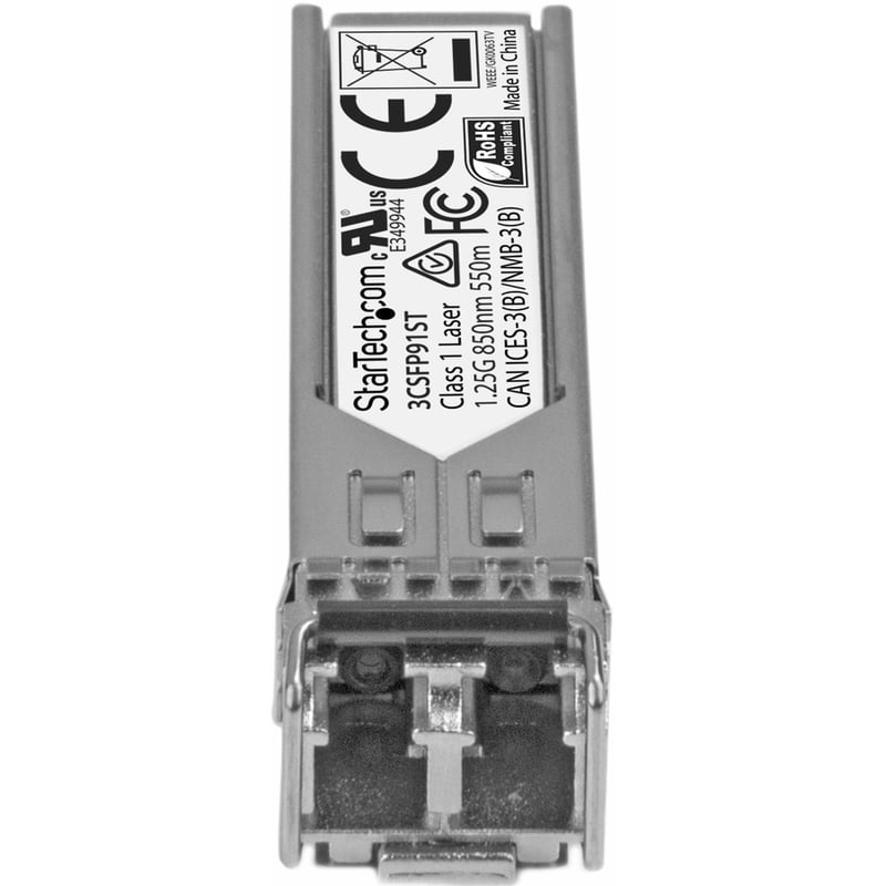 StarTech.com HPE 3CSFP91 Compatible SFP Module - 1000BASE-SX - 1GE Gigabit Ethernet SFP 1GbE Multi Mode Fiber Optic Transceiver - 550m DDM - Thumbnail 2