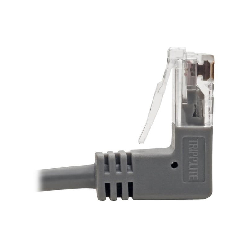 Tripp Lite by Eaton Right-Angle Cat6 Gigabit Snagless Molded Slim UTP Ethernet Cable (RJ45 M/M) Gray 2 ft. (0.61 m) - Thumbnail 5