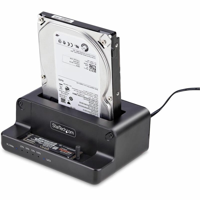 DUAL BAY STANDALONE SSD CLONER M.2 NVME TO 2.5/3.5 SATA DUPLICATOR