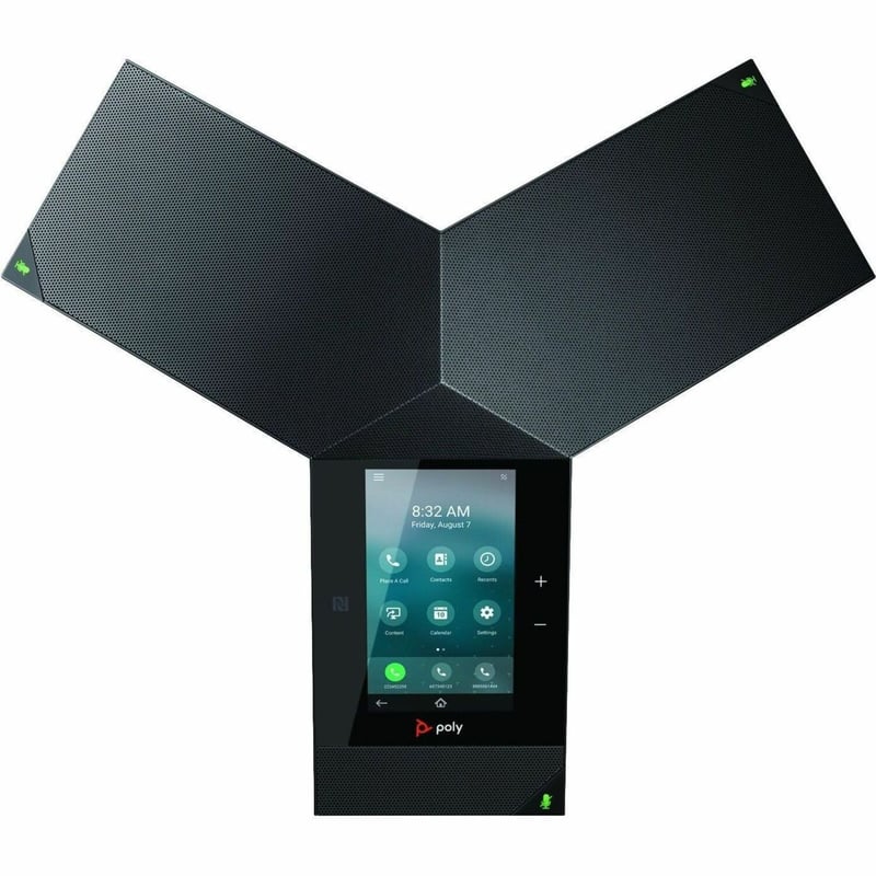 Poly Trio IP Conference Station - Corded/Cordless - Bluetooth, Wi-Fi, NFC - Black - Thumbnail 1