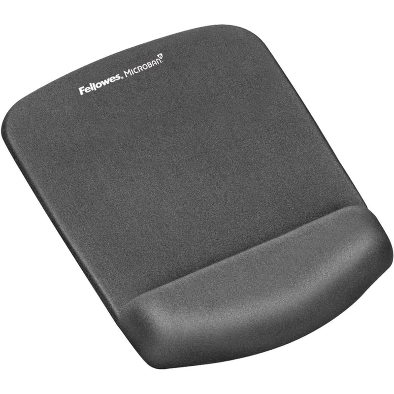 Fellowes PlushTouch Mouse Pad Wrist Rest with Microban - Graphite - Thumbnail 1