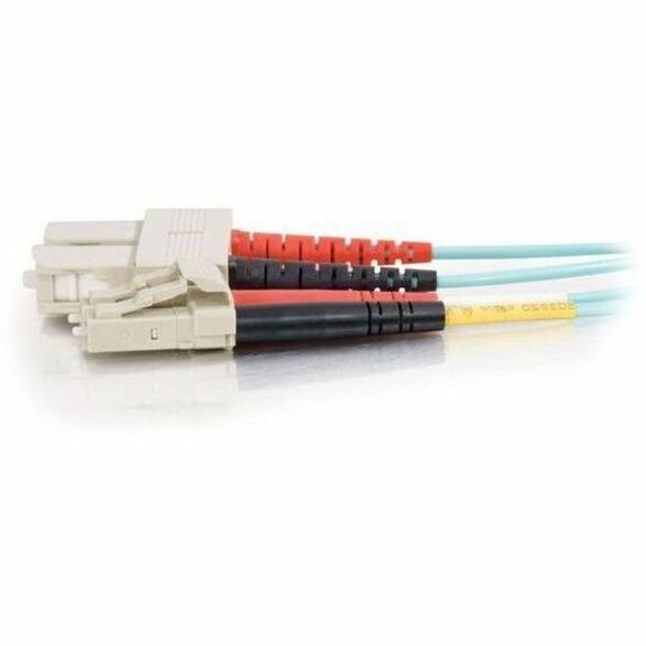 C2G 3.3ft (1m) LC-SC 10Gb 50/125 OM3 Duplex Multimode PVC Fiber Optic Cable - Aqua - Thumbnail 4