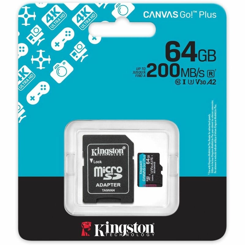 64GB MICROSDXC CANVAS GO PLUS GEN4 200MB/S A2 U3 V30 CARD + ADAPT - Thumbnail 3