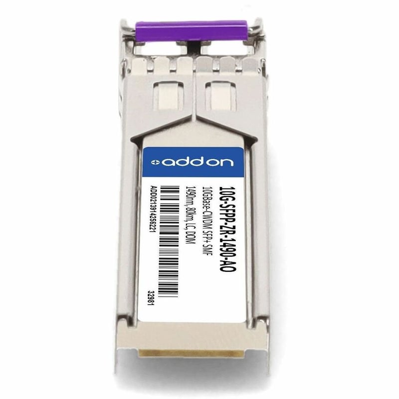 AddOn Brocade® (Formerly) 10G-SFPP-ZR-1490 Compatible TAA 10GBase-CWDM SFP+ Transceiver (SMF, 1490nm, 80km, LC, DOM) - Thumbnail 4
