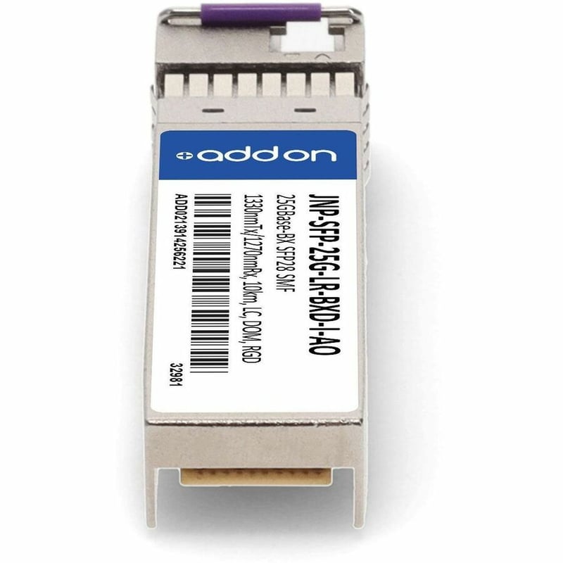 AddOn Juniper Networks® JNP-SFP-25G-LR-BXD-I Compatible TAA 25GBase-BX SFP28 Transceiver (SMF, 1330nmTx/1270nmRx, 10km, LC, -40 to 85C) - Thumbnail 4