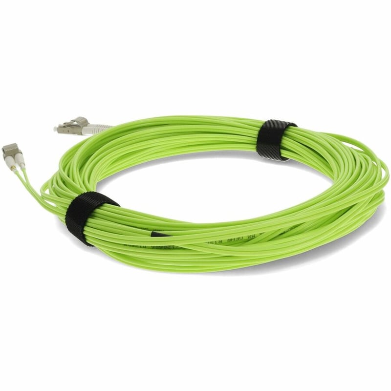 AddOn 12m LC to LC Lime Green OM5 Duplex OFNR (Riser-Rated) Fiber Patch Cable - Thumbnail 3
