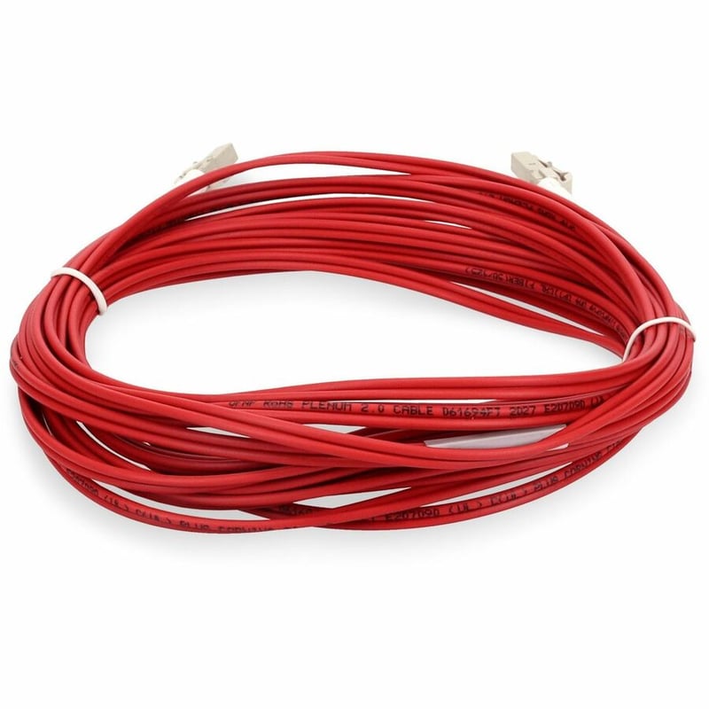 AddOn 8m LC to LC Red OM4 Duplex OFNR (Riser-Rated) TAA Fiber Patch Cable - Thumbnail 4