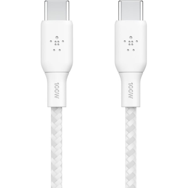 Belkin BoostCharge USB-C to USB-C Cable 100W - (2 meter / 6.6 foot, White) - Thumbnail 3