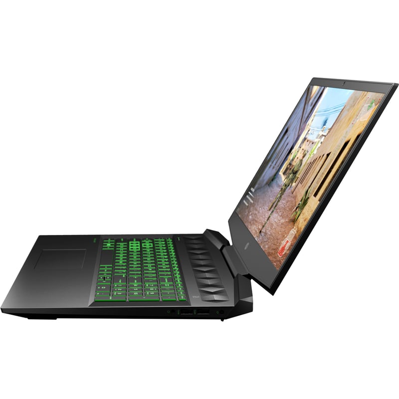 HP Pavilion Gaming 17-cd0000 17-cd0010nr 17.3" Gaming Notebook - Intel Core i5 9th Gen i5-9300H - 8 GB - 256 GB SSD - English Keyboard - Shadow Black, Green Chrome - Thumbnail 2
