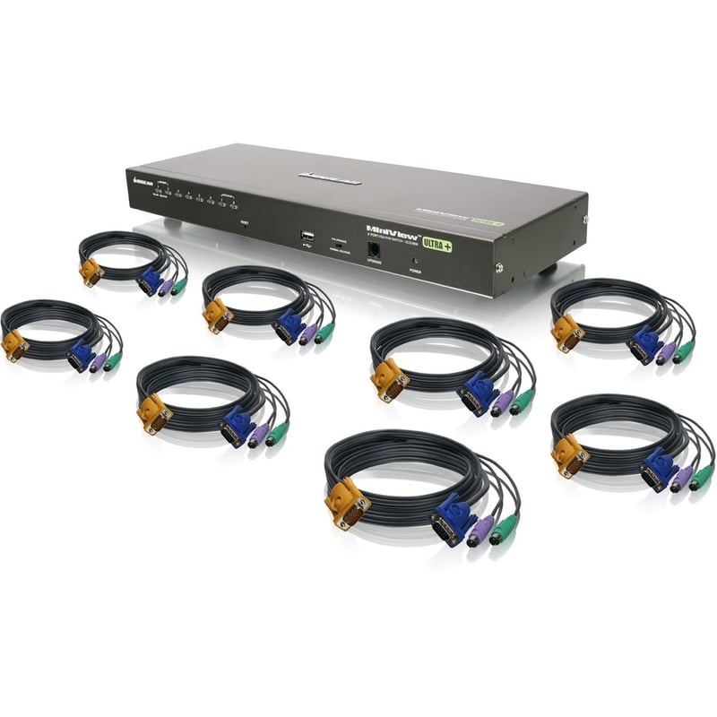 IOGEAR 8-Port USB PS/2 Combo VGA KVM Switch with PS/2 KVM Cables - Thumbnail 3