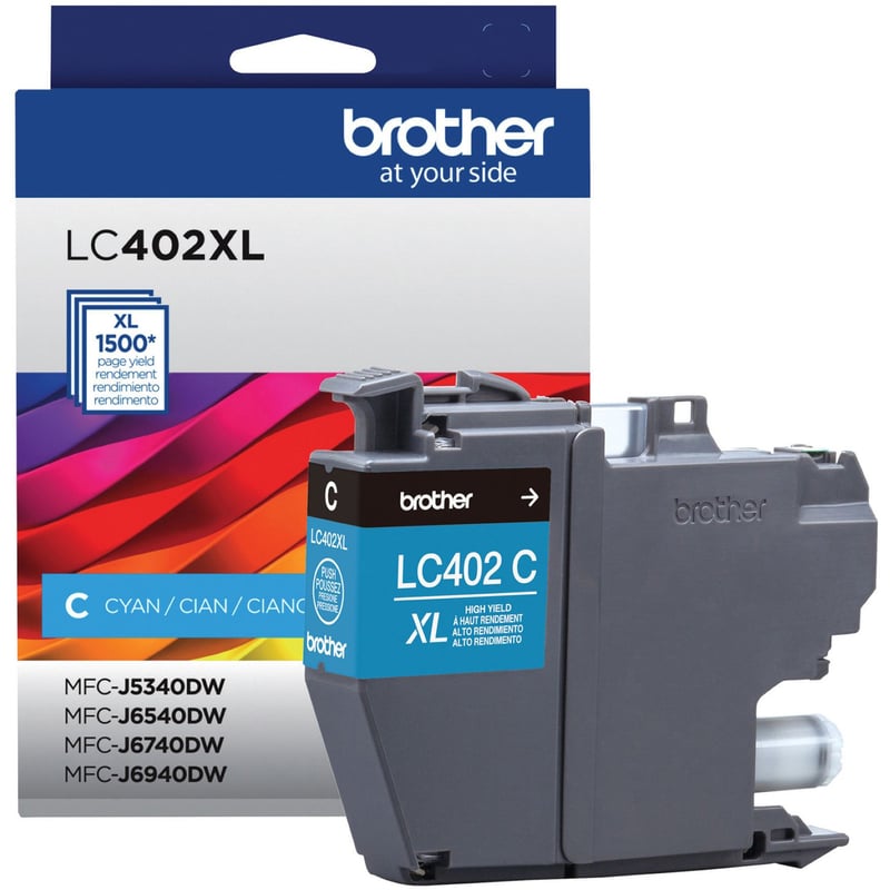 Brother LC402XLCS Original High Yield Inkjet Ink Cartridge - Cyan Pack - Thumbnail 1