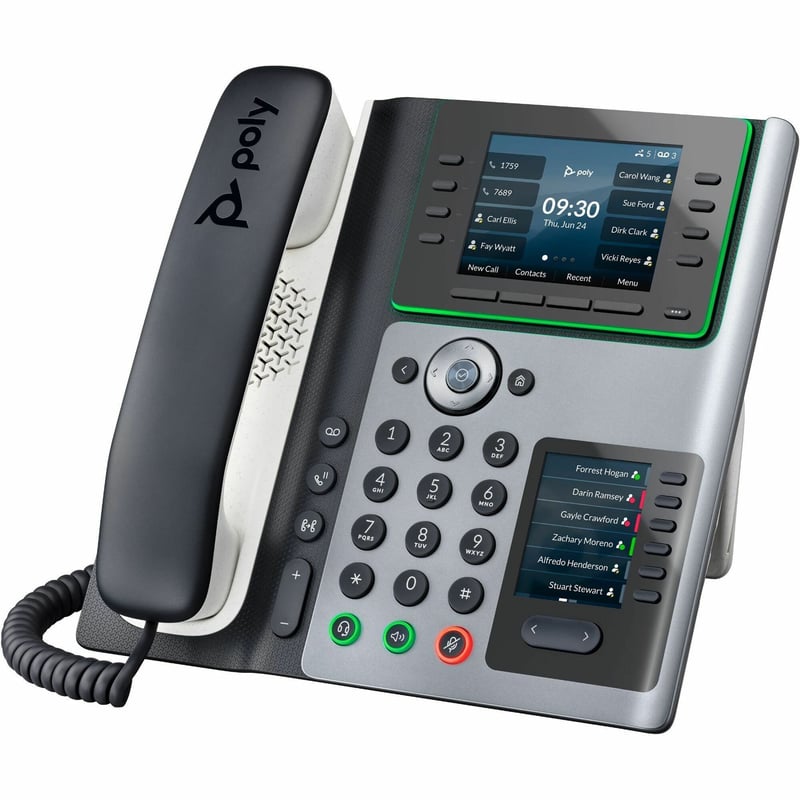 Poly E450 IP Phone - Corded - Corded - Desktop - Black - Thumbnail 1
