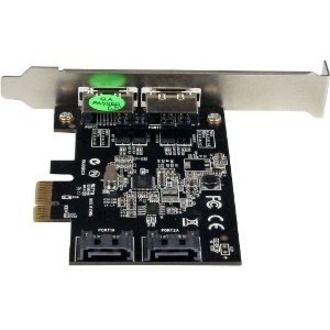 StarTech.com 2 Port PCI Express SATA 6 Gbps eSATA Controller Card - Dual Port PCIe SATA III Card - 2 Int/2 Ext - Thumbnail 3