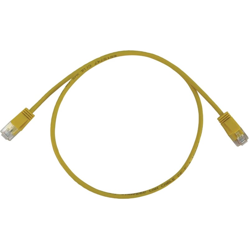 Eaton Tripp Lite Series Cat6a 10G Snagless Molded Slim UTP Ethernet Cable (RJ45 M/M), PoE, Yellow, 6 ft. (1.8 m) - Thumbnail 2
