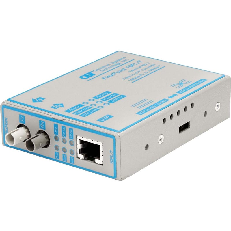 FlexPoint 10Mbps Ethernet Fiber Media Converter RJ45 ST Single-Mode 30km