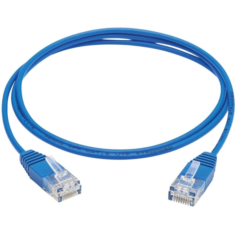 Eaton Tripp Lite Series Cat6 Gigabit Molded Ultra-Slim UTP Ethernet Cable (RJ45 M/M), Blue, 3 ft. (0.91 m) - Thumbnail 2