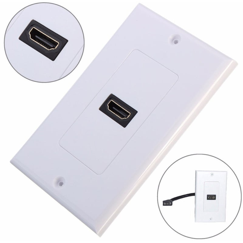 4XEM Single Outlet Female High Speed HDMI Wall Plate with 3D support - Thumbnail 2