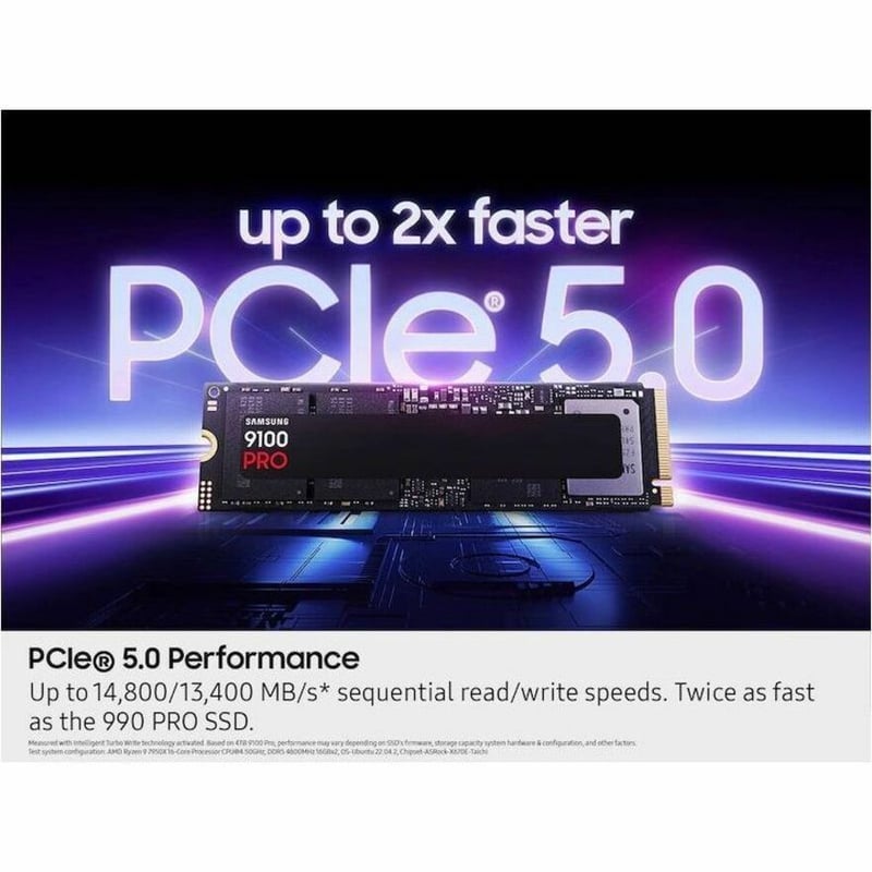 SAMSUNG SSD 9100 PRO 2TB PCIE 5.0X4 M.2 2280 SEQ. READ SPEEDS UP - Thumbnail 4