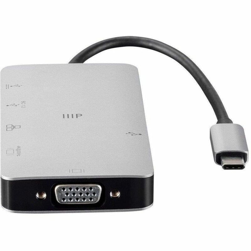 MONOPRICE CONSUL SERIES USB-C HDMI ADAPTER WITH VGA, GIGABIT ETHERNET, 2-PORT US - Thumbnail 3
