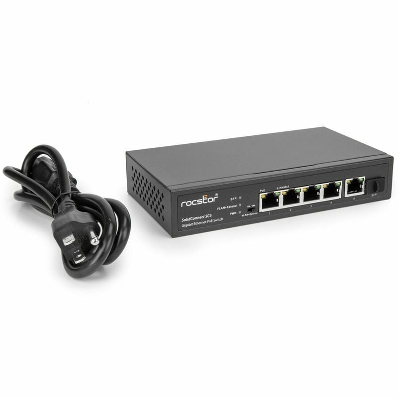 Rocstor 5-Port Gigabit Rackmount PoE Switch - Thumbnail 3