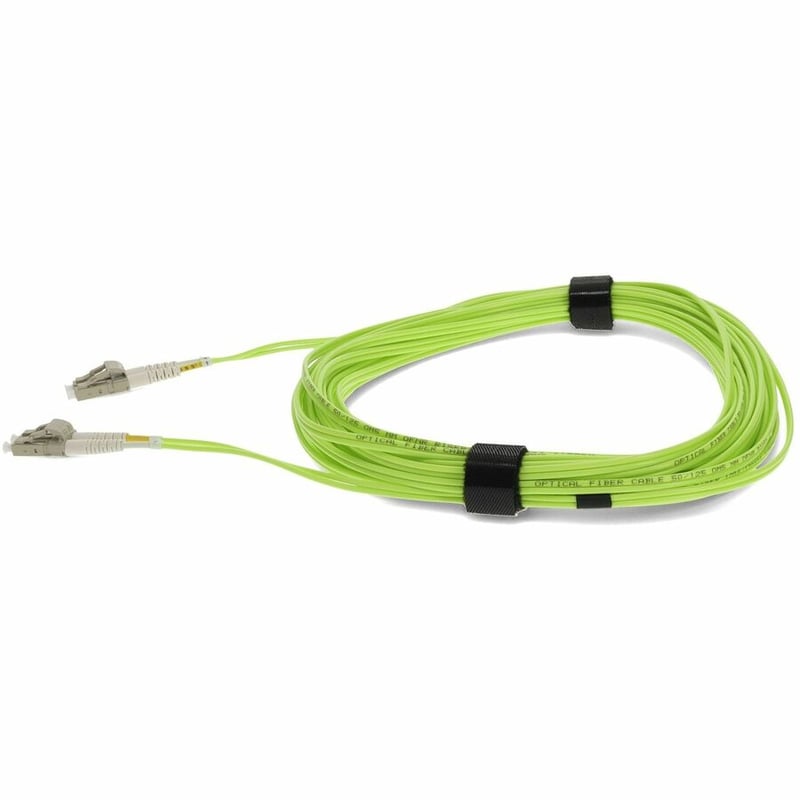 AddOn 1m LC to LC Lime Green OM5 Duplex OFNR (Riser-Rated) TAA Fiber Patch Cable - Thumbnail 2