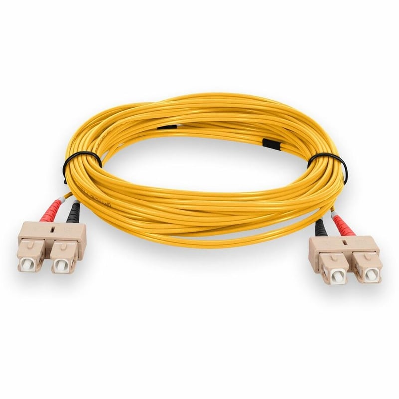 AddOn 10m SC to SC Yellow OM1 Duplex OFNR (Riser-Rated) MMF Fiber Patch Cable