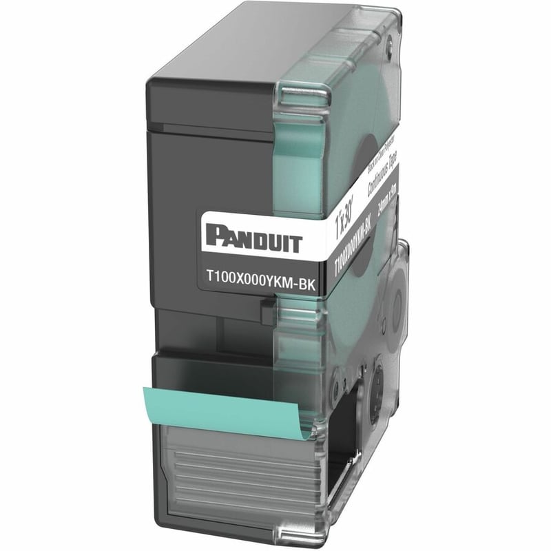 Panduit PXE T100X000YKM-BK MP Printer Cont Tape, Safety & ID, Polyester, Blk/Clr, 1" W - Thumbnail 3