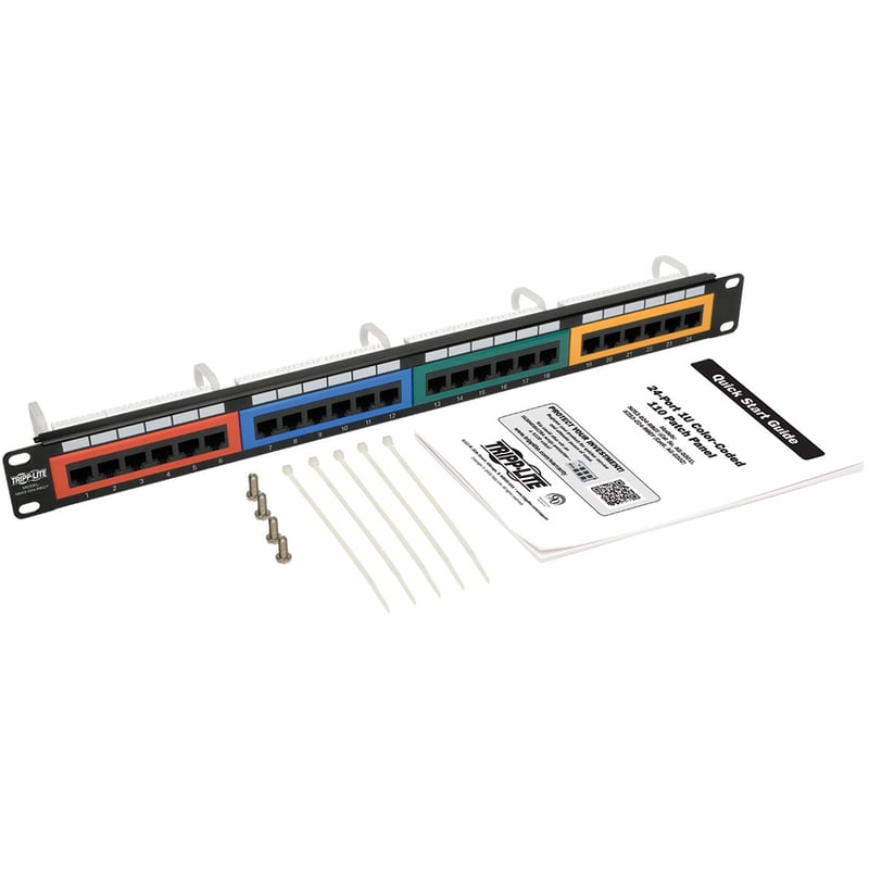 Tripp Lite by Eaton 24-Port 1U Rack-Mount 110-Type Color-Coded Patch Panel, RJ45 Ethernet, 568B, Cat6 - Thumbnail 3