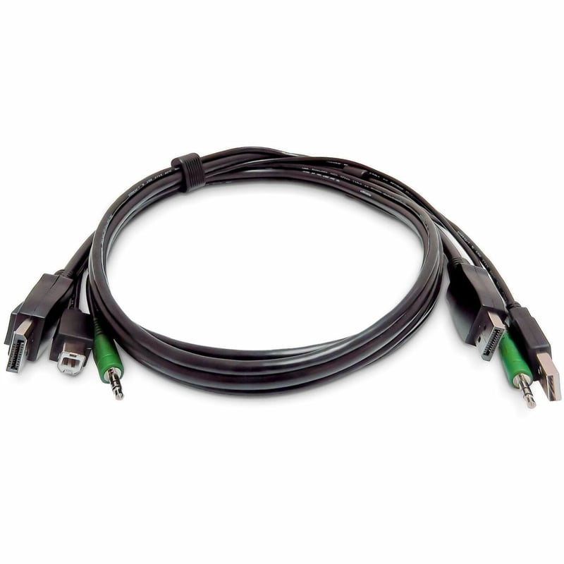 3FT DISPLAYPORT KVM CABLE - USB 2.0 3.5MM AUDIO TAA