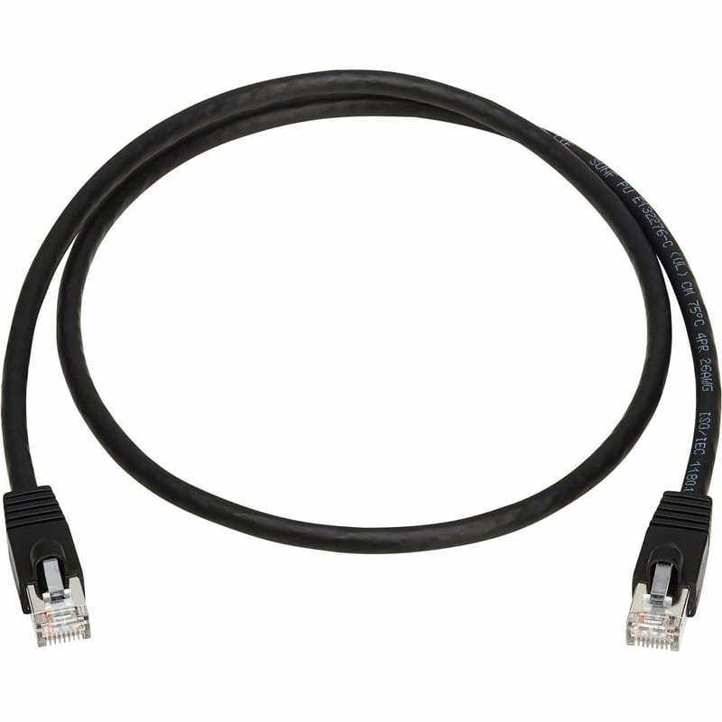Eaton Tripp Lite Series Cat8 40G Snagless SSTP Ethernet Cable (RJ45 M/M), PoE, Black, 3 ft. (0.9 m) - Thumbnail 1