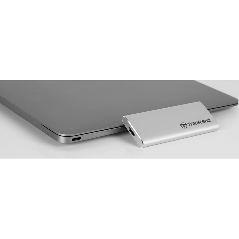 Transcend ESD240C 480 GB Portable Solid State Drive - External - Silver - Thumbnail 3