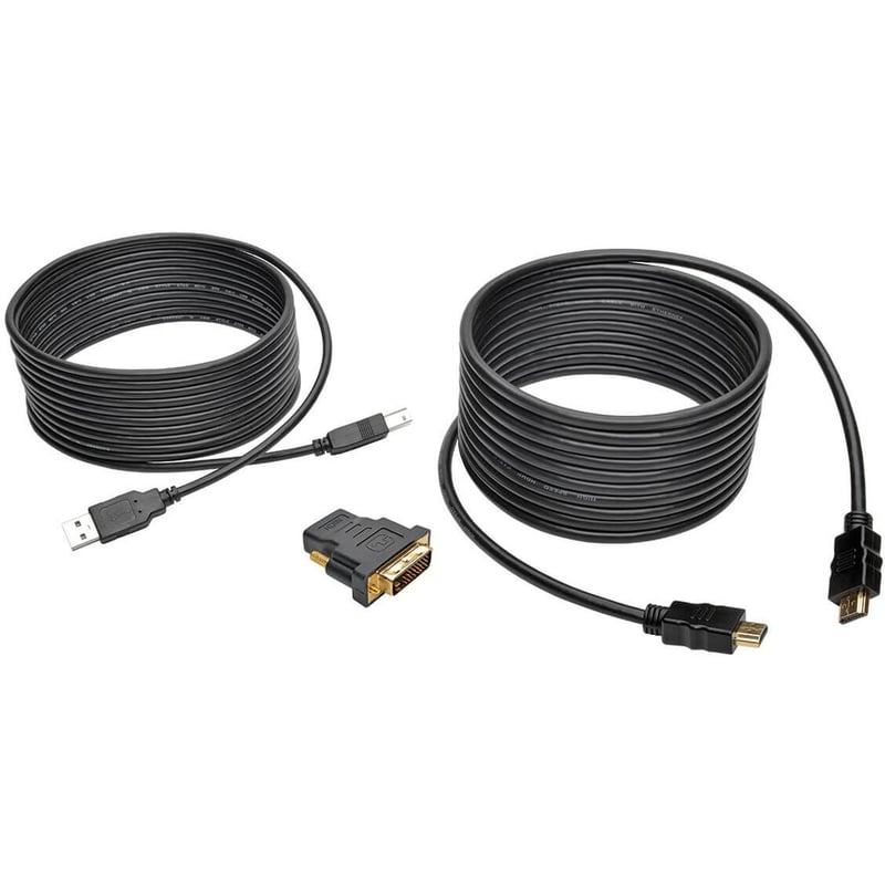 Tripp Lite by Eaton 15ft HDMI DVI USB KVM Cable Kit USB A/B Keyboard Video Mouse 15' - Thumbnail 1