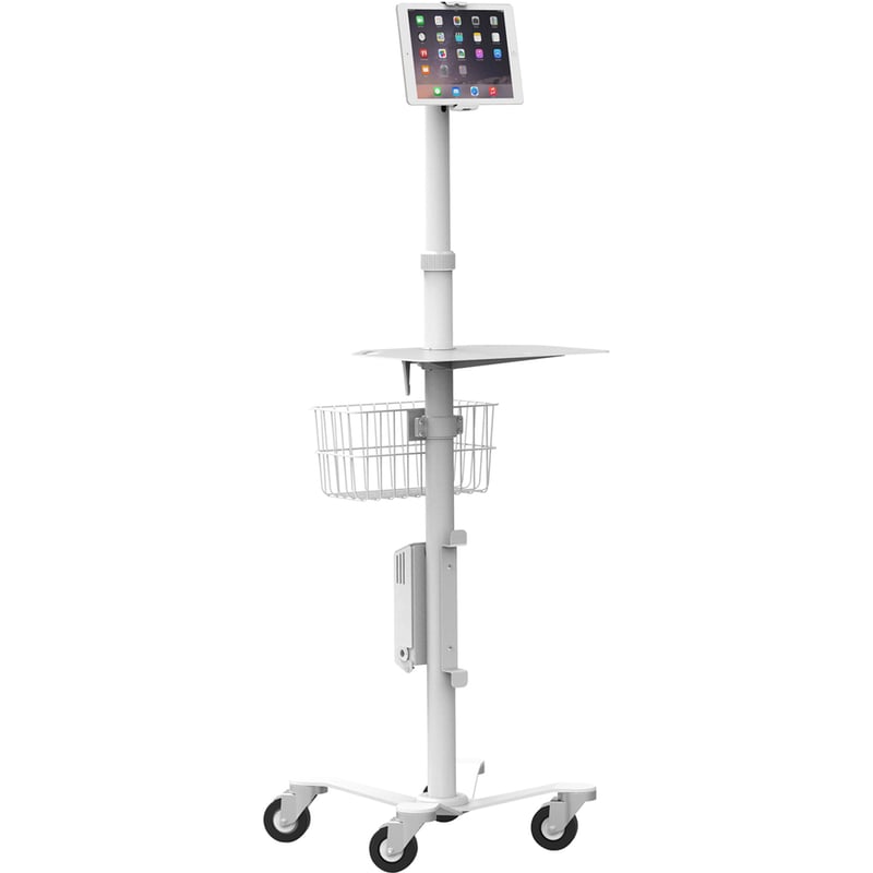 Compulocks Universal Tablet Cling Medical Rolling Kiosk White - Thumbnail 3