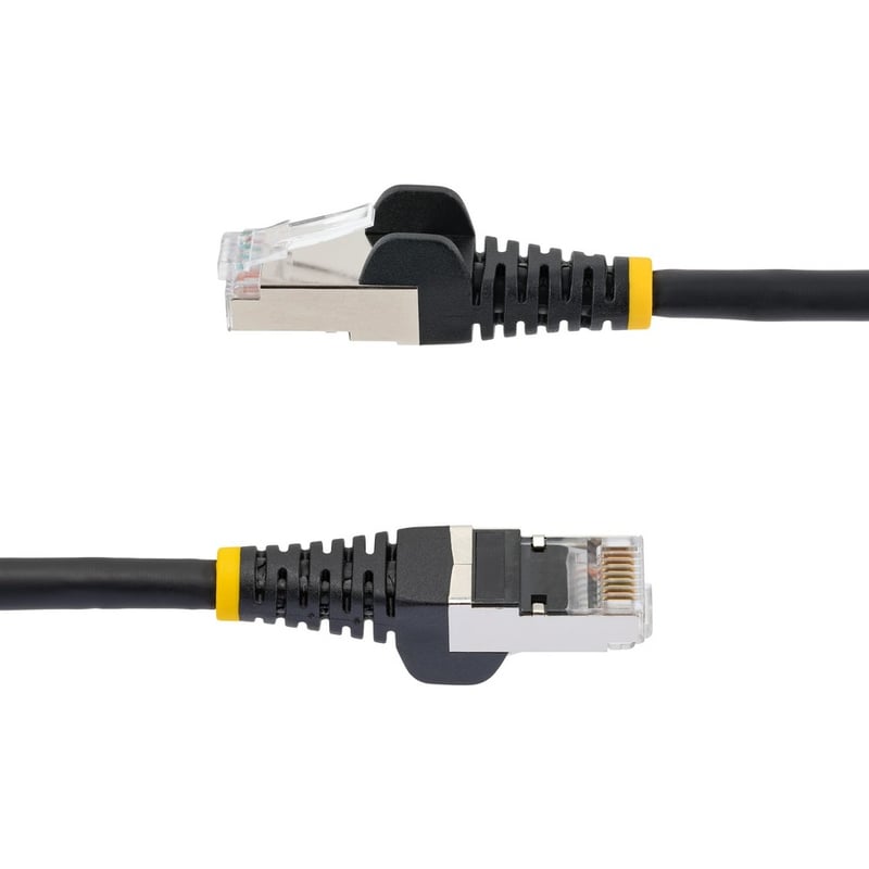 StarTech.com 2ft CAT6a Ethernet Cable, Black Low Smoke Zero Halogen (LSZH) 10 GbE 100W PoE S/FTP Snagless RJ-45 Network Patch Cord - Thumbnail 3