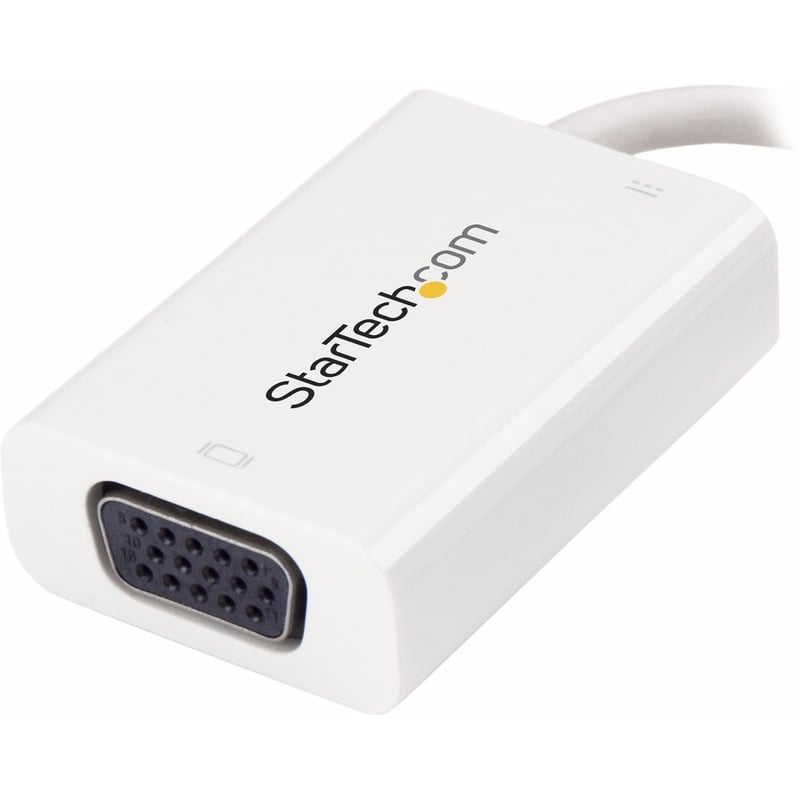 StarTech.com USB C to VGA Adapter with 60W Power Delivery Pass-Through - 1080p USB Type-C to VGA Video Converter w/ Charging - White - Thumbnail 3
