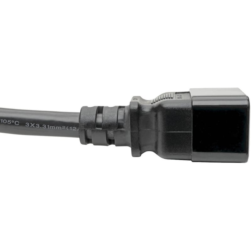 Eaton Tripp Lite Series Power Extension Cord, C19 to C20 - Heavy-Duty, 20A, 250V, 12 AWG, 2 ft. (0.61 m), Black - Thumbnail 3