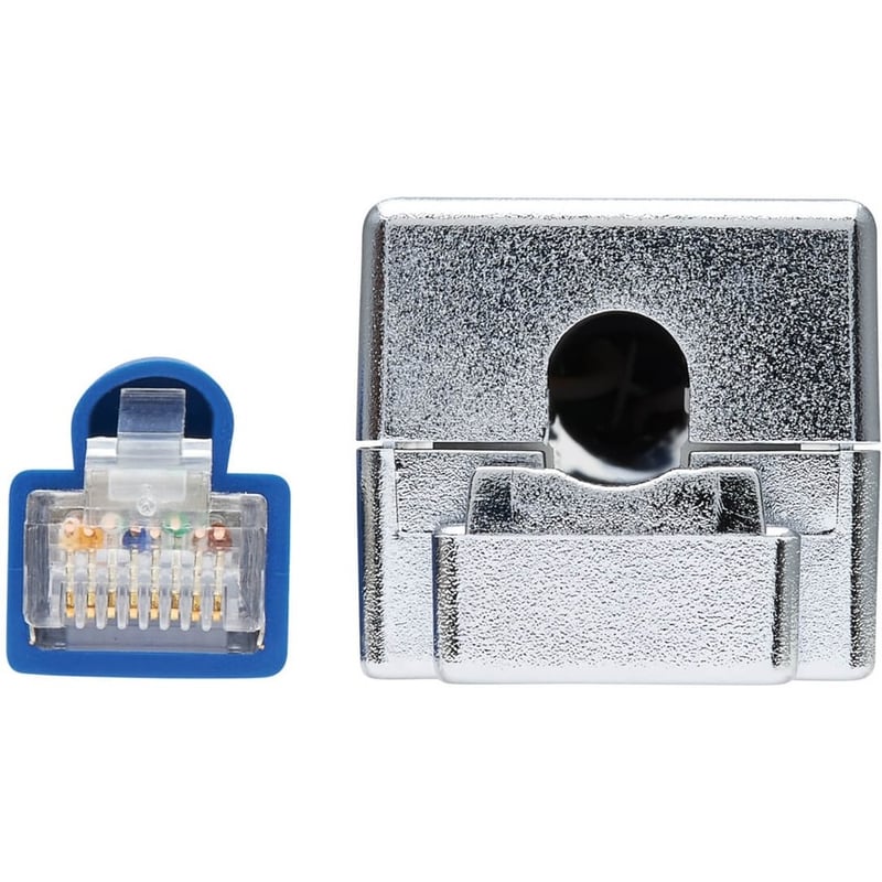 Tripp Lite by Eaton Cat6a Junction Box Cable Assembly - Surface Mount Shielded PoE+ RJ45/110 Punchdown 18-in. (45.72 cm) Blue