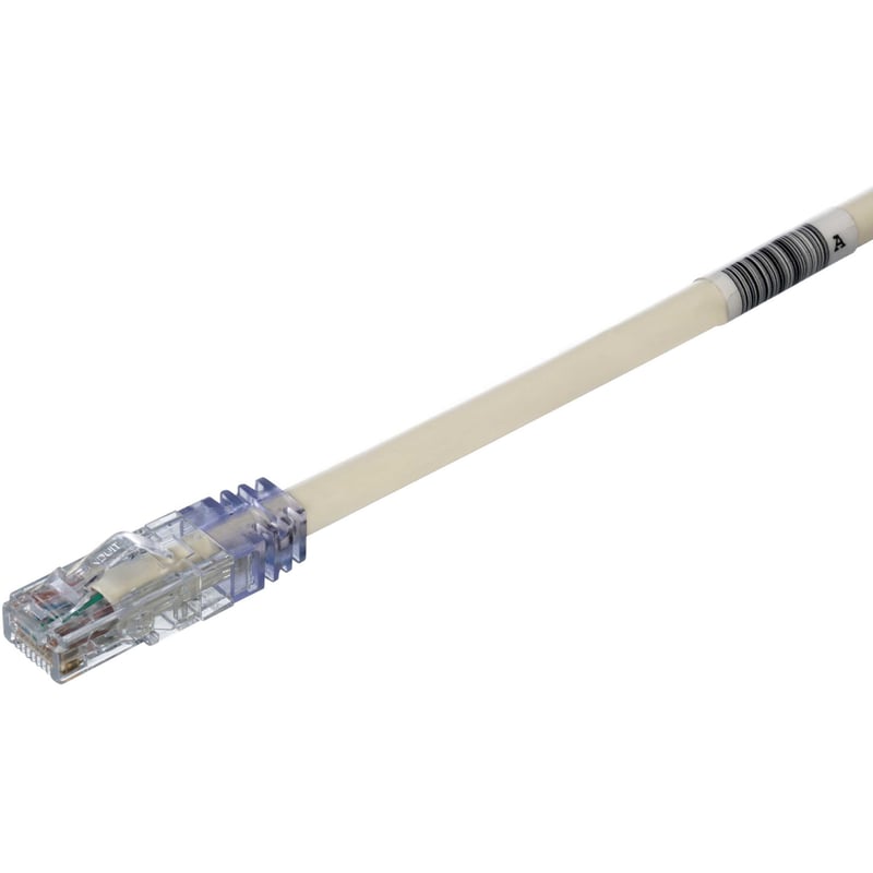 Panduit Cat 6A 24 AWG UTP Copper Patch Cord, 10 ft, White - Thumbnail 1