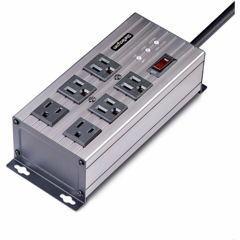 6-PORT INDUSTRIAL POWER STRIP - SURGE PROTECTION MOUNTABLE PDU - Thumbnail 2