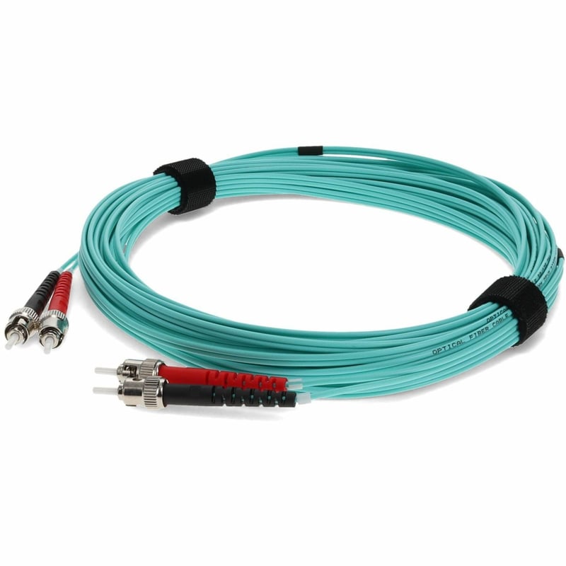 AddOn 8m ST to ST Aqua OM4 Duplex OFNR (Riser-Rated) Fiber Patch Cable - Thumbnail 1