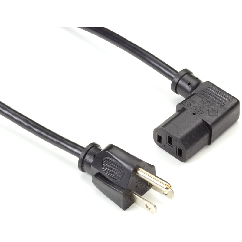 Black Box Power Cord - NEMA 5-15P to IEC-60320-C13 (Right-Angle), 6-ft. - Thumbnail 1