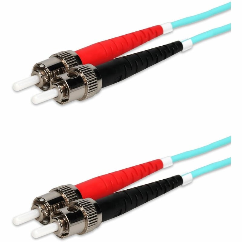 AddOn 20m ST to ST Aqua OM4 Duplex OFNR (Riser-Rated) Fiber Patch Cable - Thumbnail 2